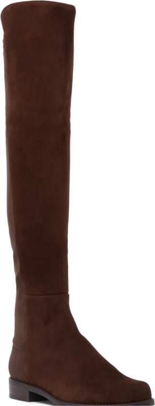 Stuart Weitzman 5050 Laarzen Iconisch Half-en-Half Ontwerp Brown Dames