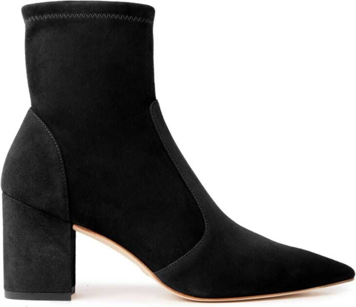 Stuart Weitzman 75 Block Stretch Bootie voor stijlvolle uitjes Black Dames