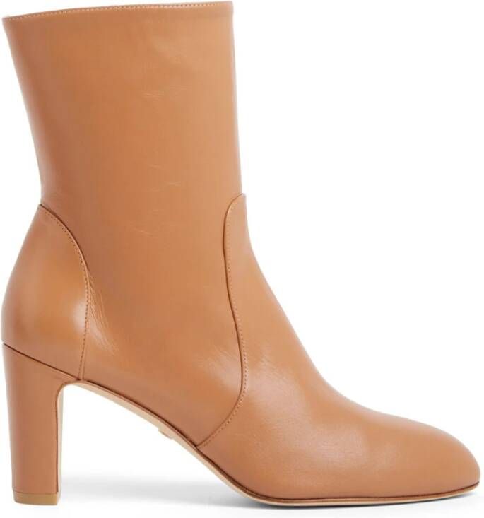 Stuart Weitzman 75 Zip Bootie Beige Dames