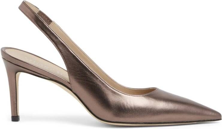 Stuart Weitzman 75mm Metallic Slingback Pump Gray Dames