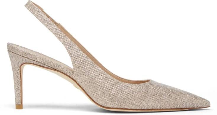 Stuart Weitzman Glitter Slingback Stiletto Heel Pumps Beige Dames