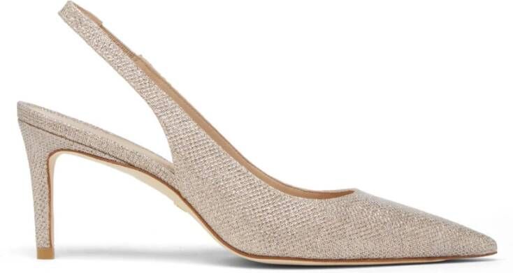 Stuart Weitzman Metallic Slingback Pump Beige Dames