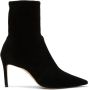 Stuart Weitzman Leren Stretch Laarzen Puntige Neus Hak Black Dames - Thumbnail 5