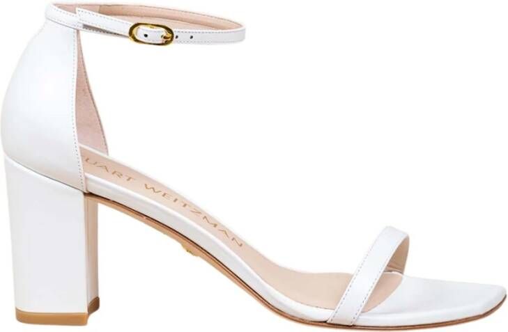 Stuart Weitzman Amelina Sandalen met natuurlijke lederen hakken 75 Wit Dames