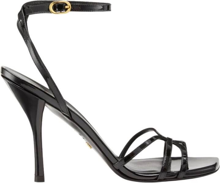 Stuart Weitzman Barelynude 100 Sandal Elegante Hoge Hak Enkelband Black Dames