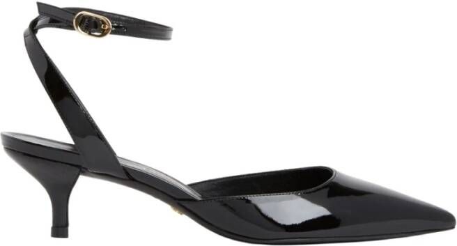 Stuart Weitzman Barelythere 50 Pump Moderne Kitten Heels met Zichtbare Zijkanten Black Dames