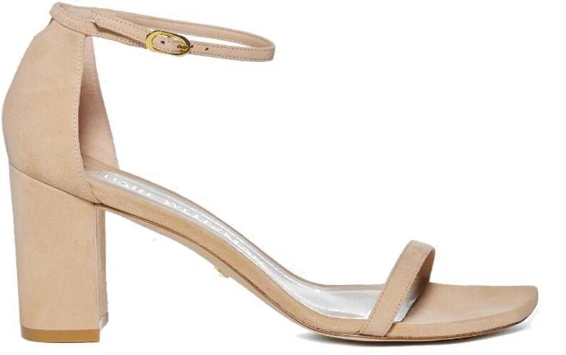 Stuart Weitzman Beige Blokhak Sandalen Beige Dames