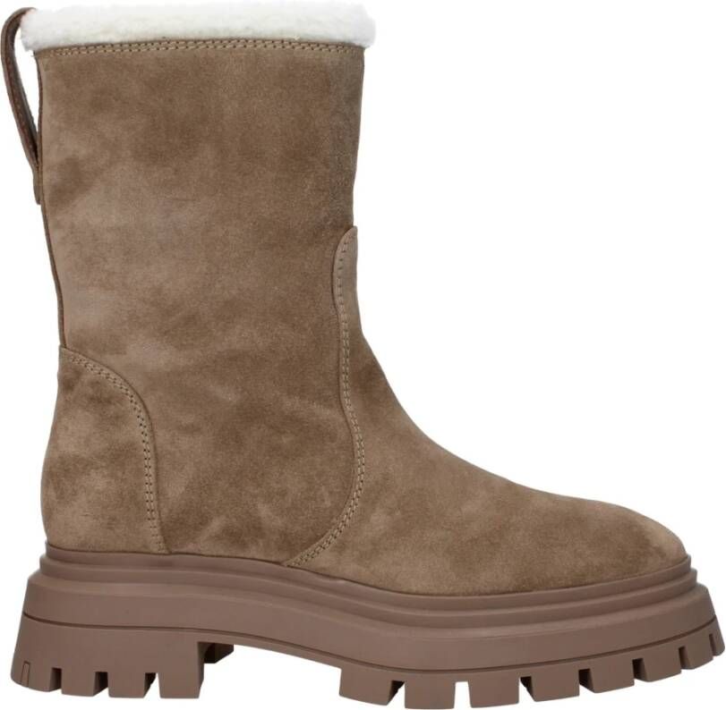 Stuart Weitz Beige Leren Enkellaarzen