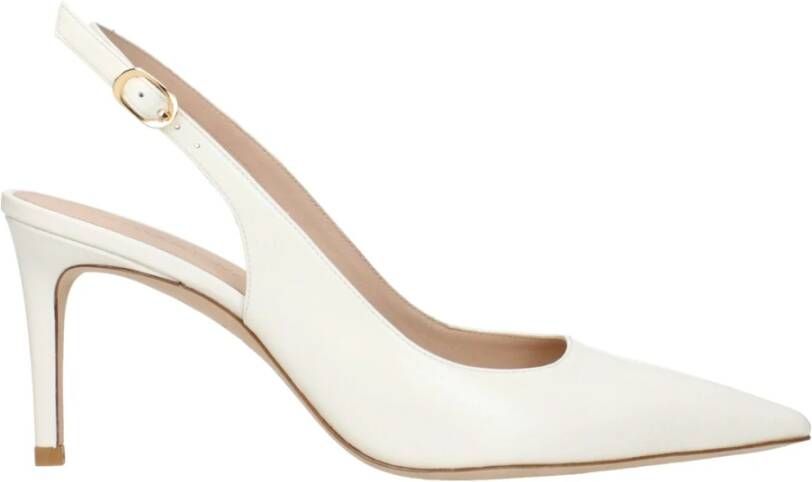 Stuart Weitz Beige Leren Hoge Hak Pumps