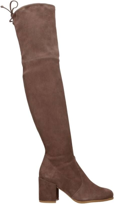 Stuart Weitz Beige Leren Middelhaklaarzen