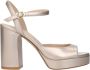 Stuart Weitz Beige Leren Plateau Sandalen Metallic Effect - Thumbnail 1