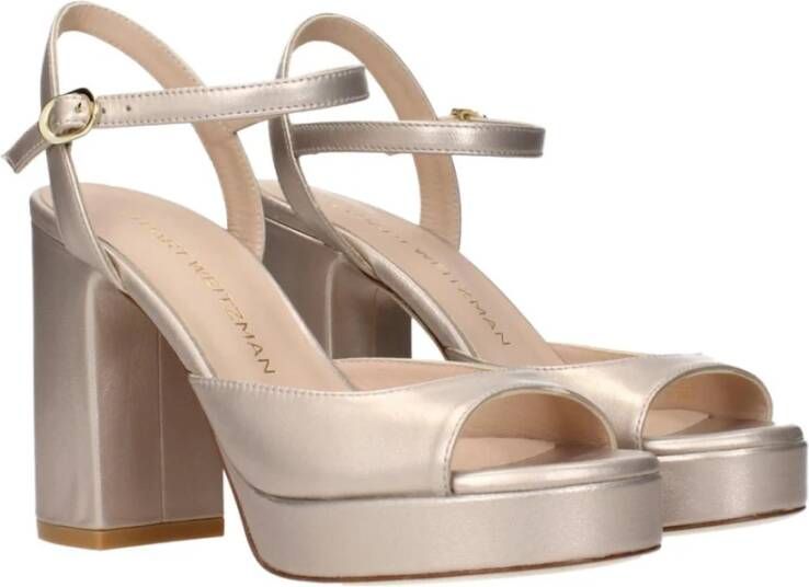 Stuart Weitz Beige Leren Plateau Schoenen