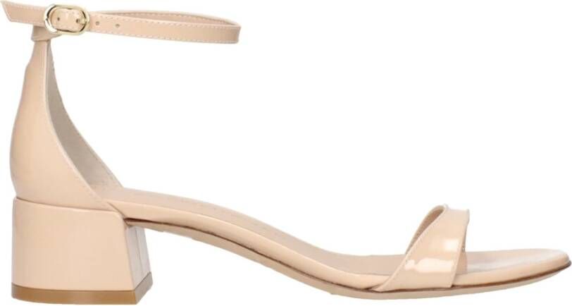 Stuart Weitz Beige Leren Platte Sandalen