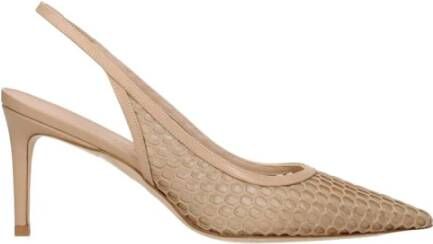 Stuart Weitz Beige Leren Puntige Neus Sandalen
