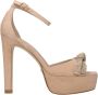 Stuart Weitz Beige Leren Sandaal met Gespsluiting - Thumbnail 1