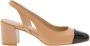 Stuart Weitzman Beige Leren Slingback met Contrasterende Inzet Beige Dames - Thumbnail 1