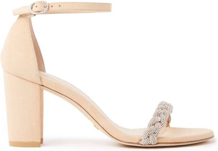 Stuart Weitzman Bijna naakt hoge glans sandalen Beige Dames