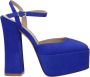Stuart Weitz Blauwe Leren Plateau Sandalen - Thumbnail 1