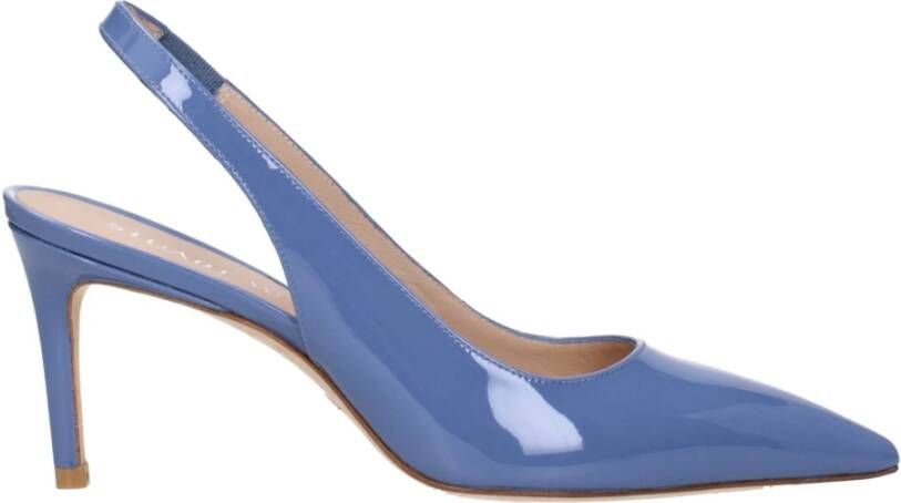 Stuart Weitzman Blauwe Leren Sandaal Mid Hakken
