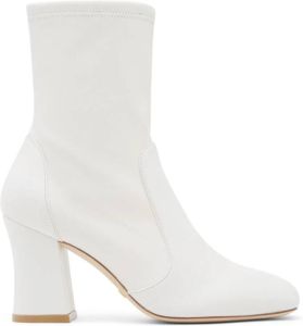 Stuart Weitzman Boots & laarzen Curveblock 85 Sock Bootie in crème