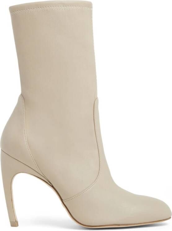 Stuart Weitzman Hoge enkellaarsjes met hak 'Lxecrve' Beige Dames