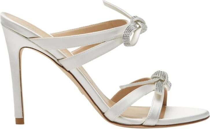 Stuart Weitzman Bow 100 Slide Sandalen White Dames