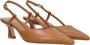 Stuart Weitz Bruin Leren Mid Heel Pumps - Thumbnail 1