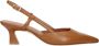 Stuart Weitz Bruin Leren Middelhoge Pumps - Thumbnail 1