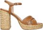 Stuart Weitz Bruin Leren Plateau Sandalen - Thumbnail 3