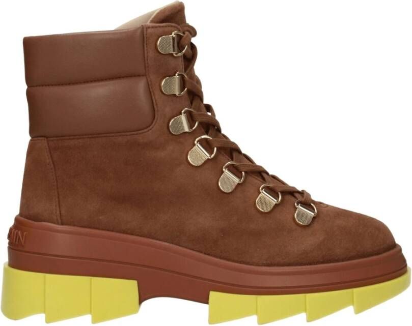 Stuart Weitzman Bruine leren enkellaarzen Sporty Glam