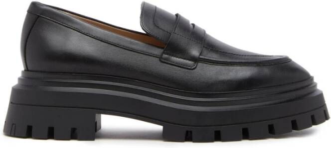 Stuart Weitzman Chiffon Calf Loafers Black Dames