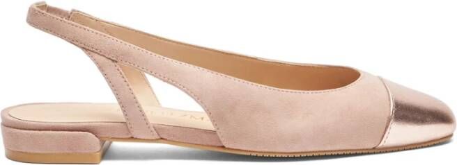 Stuart Weitzman Contrast Teenkap Slingback Platte Pink Dames