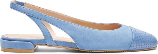 Stuart Weitzman Contrasterende Neuskap Slingback Platte Blue Dames