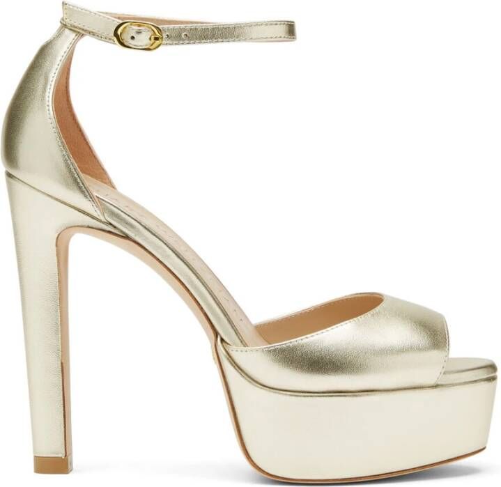 Stuart Weitzman Disco Platform Sandalen Beige Dames