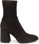 Stuart Weitz Ebony Suede Flareblock 85 Stretch Bootie - Thumbnail 1