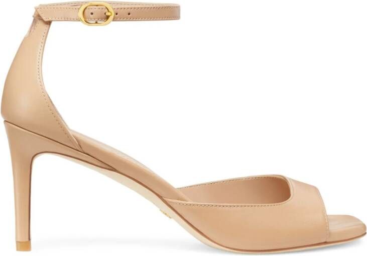 Stuart Weitzman Elegant Square Toe Sandal Beige Dames