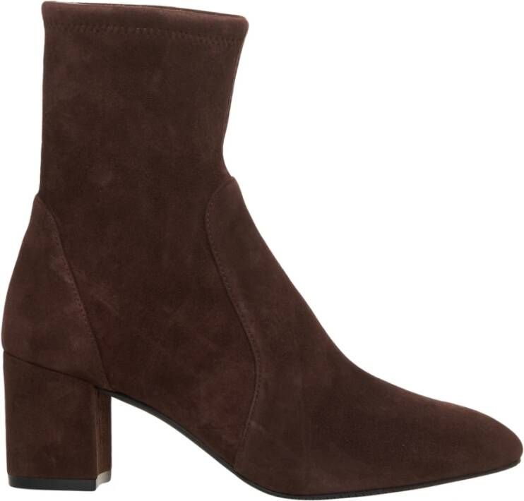 Stuart Weitz Elegante Marrone Enkellaarzen