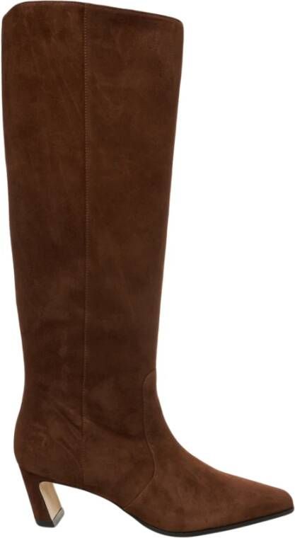 Stuart Weitzman Elegante Marrone Enkellaarzen voor Vrouwen