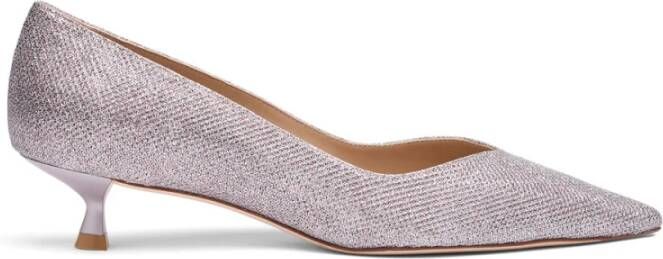 Stuart Weitzman Elegant Pointed-Toe Kitten Heel Pump Pink Dames