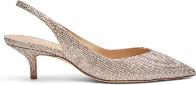 Stuart Weitzman Elegante Slingback Pump met V-Cut Vamp Beige Dames