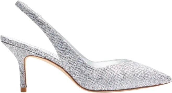 Stuart Weitzman Elegante Zilveren Slingback Schoenen Gray Dames