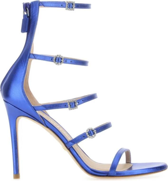 Stuart Weitzman Elektrisch blauw lederen schemering sandalen Blauw Dames