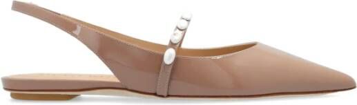 Stuart Weitzman Emilia Pearlita slingback platte schoenen Beige Dames