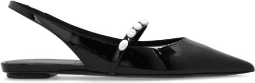 Stuart Weitzman Emilia Pearlita slingback platte schoenen Black Dames
