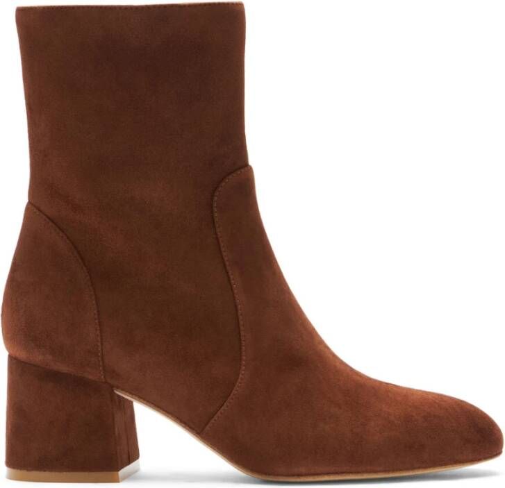 Stuart Weitzman Flareblock 60 ZIP Bootie Brown Dames