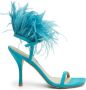 Stuart Weitzman Plume 100 Sandaal met Veren Details Blue Dames - Thumbnail 1