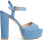 Stuart Weitzman Gedurfd Denim Platform Sandaal Blue Dames - Thumbnail 1