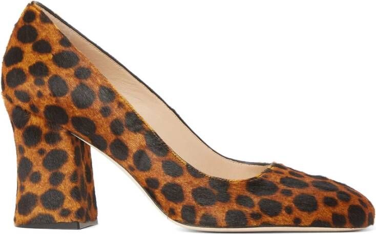 Stuart Weitzman Gebeeldhouwde blokhakpumps Brown Dames