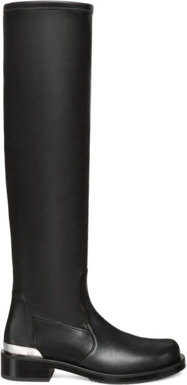 Stuart Weitzman Gedurfde Logo Slouch Boot Black Dames