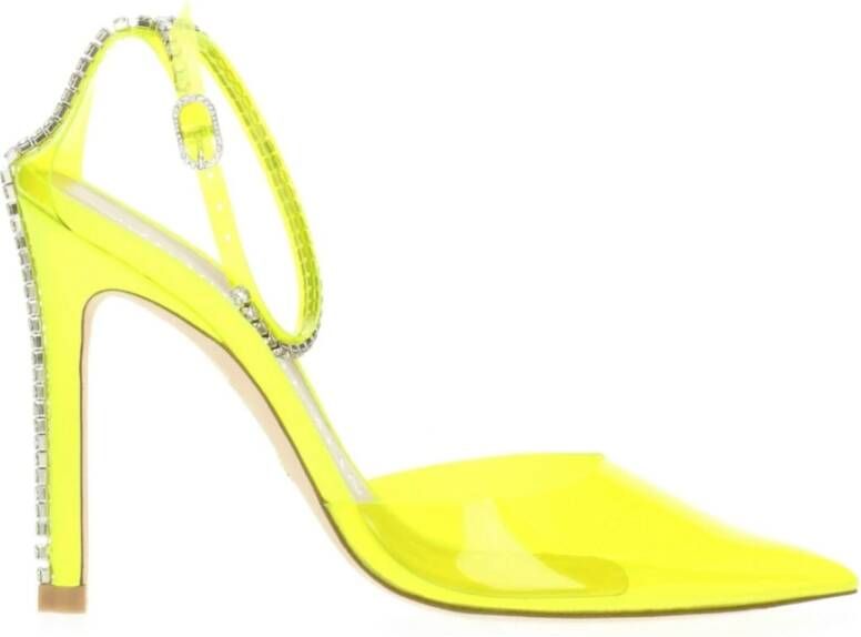 Stuart Weitz Gele PVC Rhinestone Sandaal